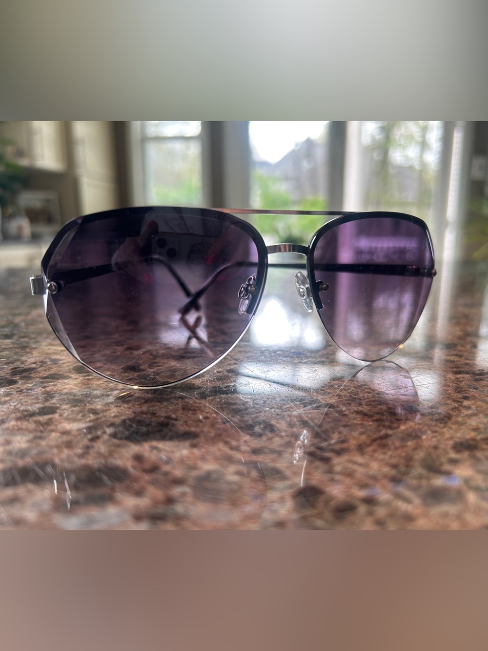 Aviator Sunglasses with Purple Gradient Lenses by Frye & Co.